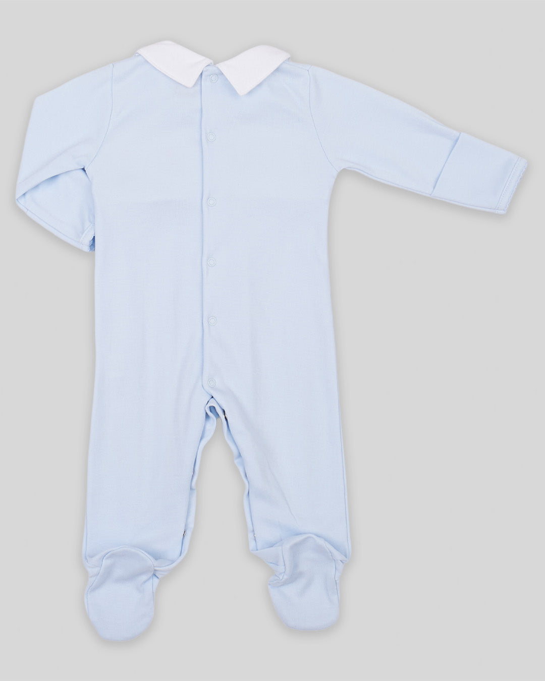 Footie Joy Baby Boy Pima Cotton Hand Smocked -Blue