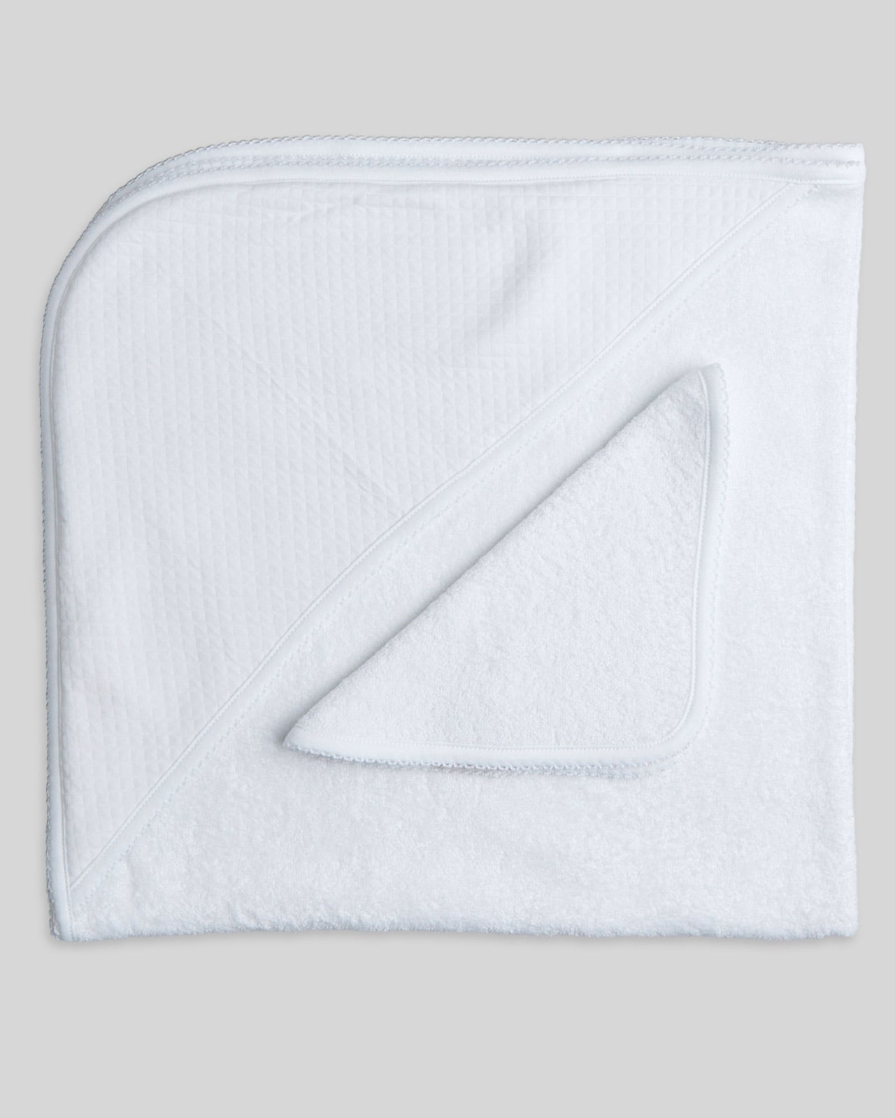 White infant towels made with pima cotton