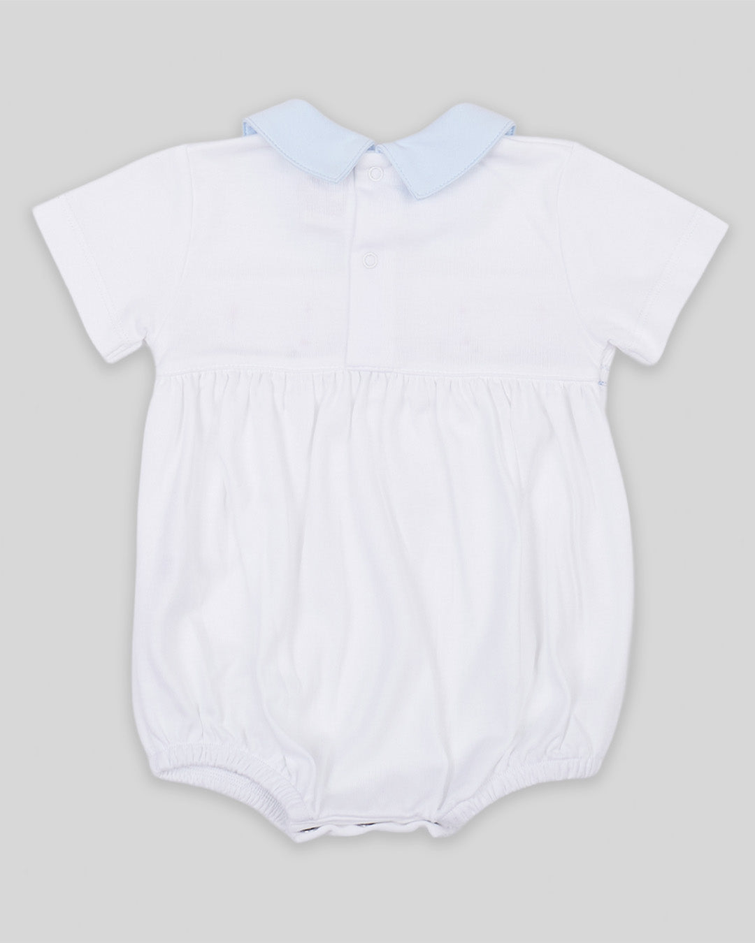 Bubble Joy Baby Boy Pima Cotton Hand Smocked - White/Blue
