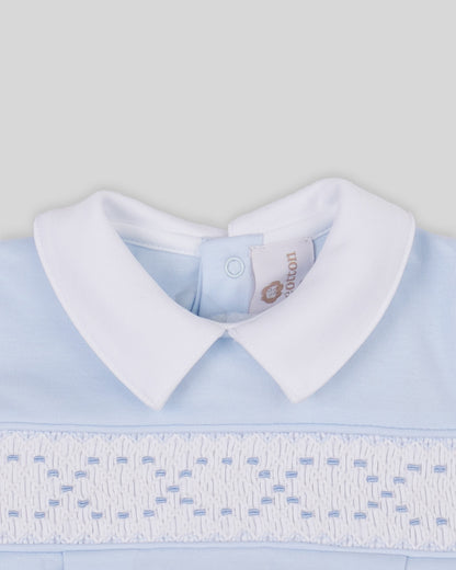 Bubble Joy Baby Boy Pima Cotton Hand Smocked - Blue