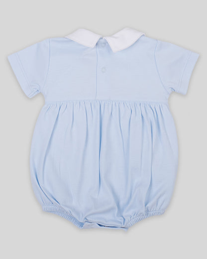 Bubble Renzi Baby Boy Pima Cotton Hand Smocked - Blue