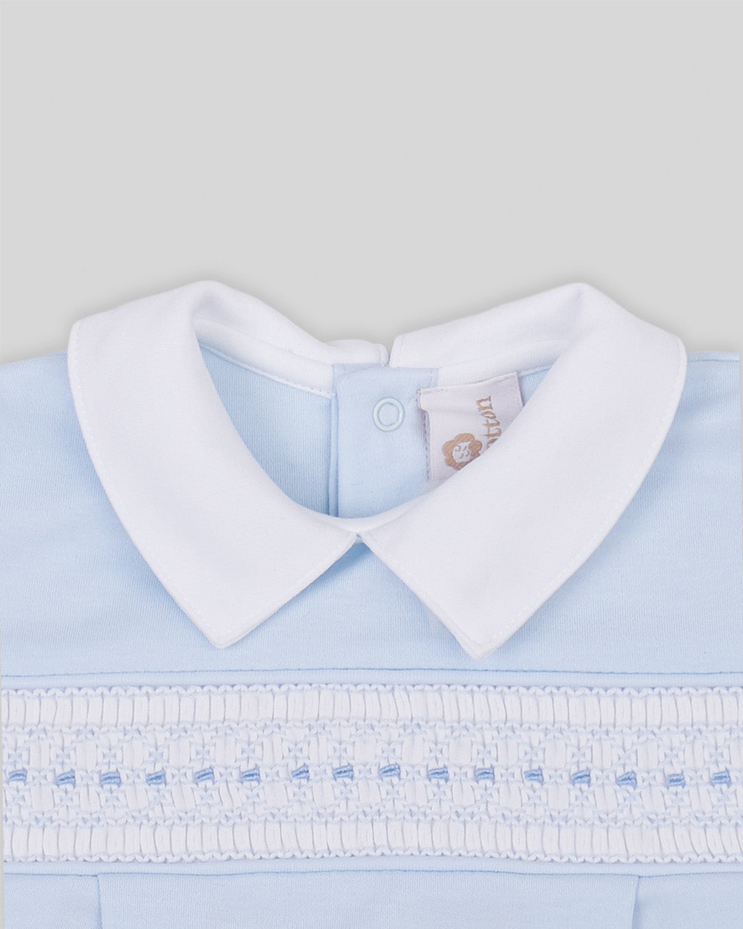 Bubble Renzi Baby Boy Pima Cotton Hand Smocked - Blue