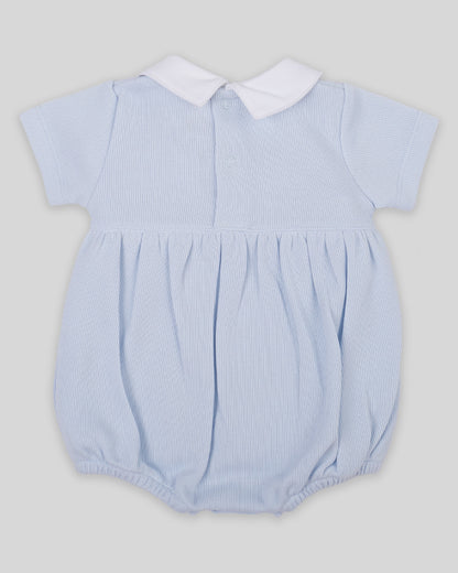 Bubble Joy Baby Boy Special Knit Pima Cotton Hand Smocked - Blue