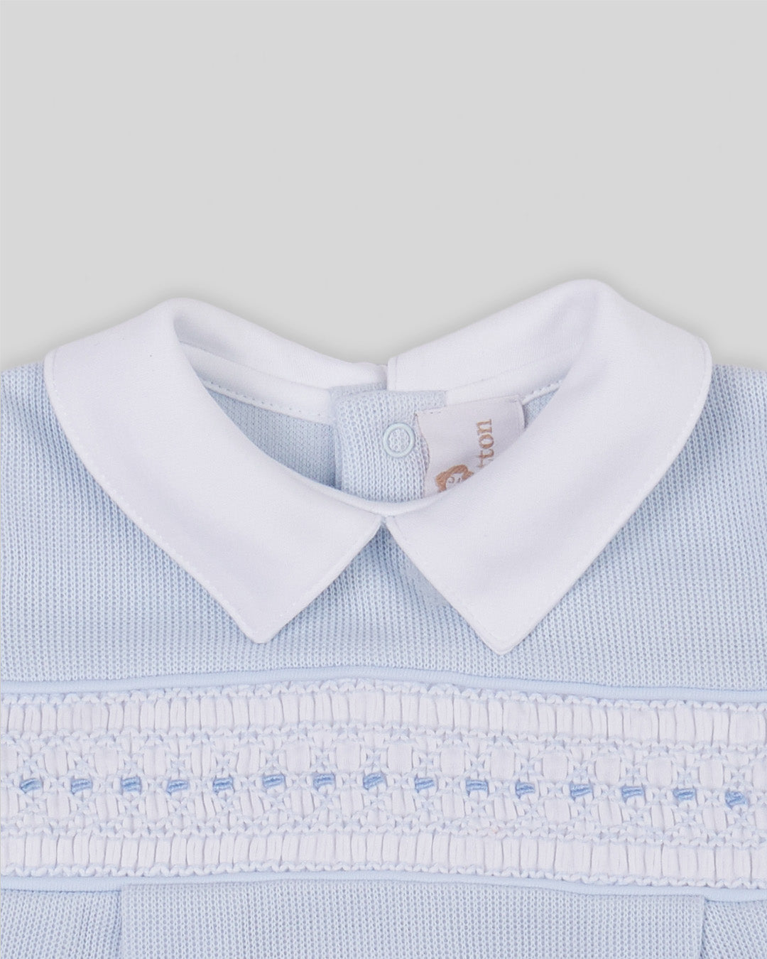 Bubble Renzi Baby Boy Special Knit Pima Cotton Hand Smocked - Blue