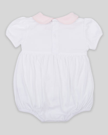 Bubble Calisa Baby Girl Pima Cotton Hand Smocked - White/Pink