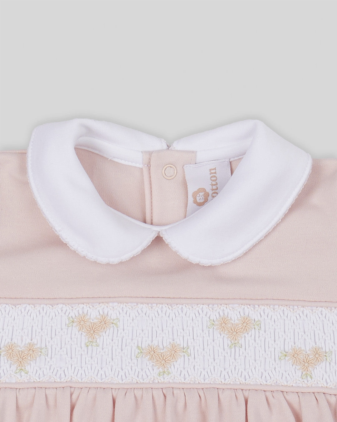 Bubble Calisa Baby Girl Pima Cotton Hand Smocked - Nude