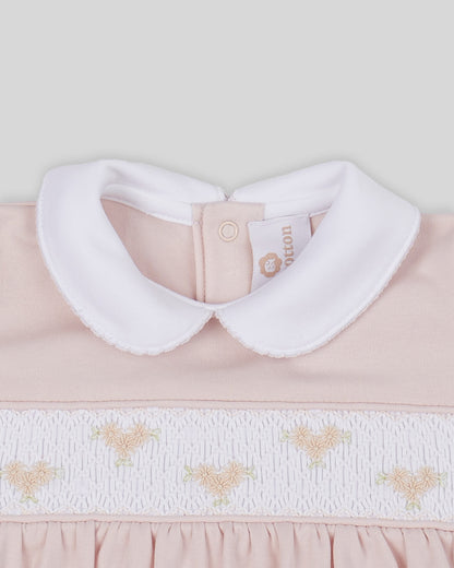 Bubble Calisa Baby Girl Pima Cotton Hand Smocked - Nude