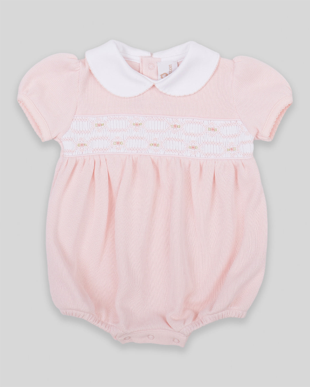 Bubble Emma Baby Girl Special Knit Pima Cotton Hand Smocked - Pink