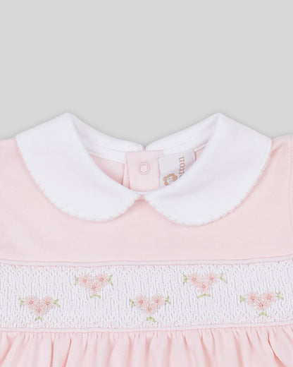 Mini Dress Set Zuzzel Baby Girl Pima Cotton Hand Smocked - Pink